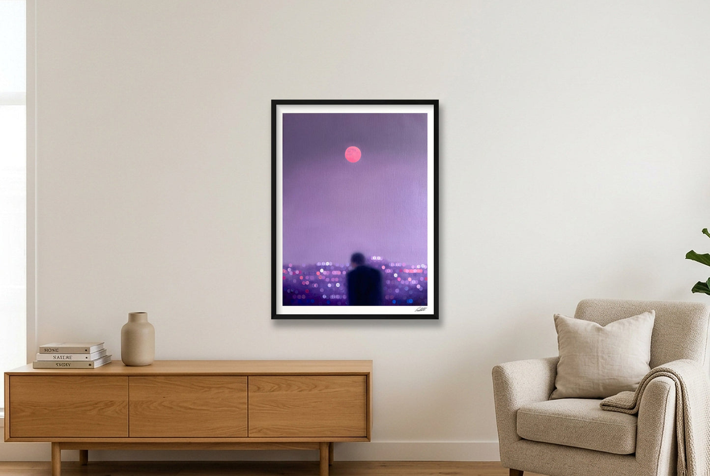 Strawberry Moon — 60×80cm, 24×31" Black Frame