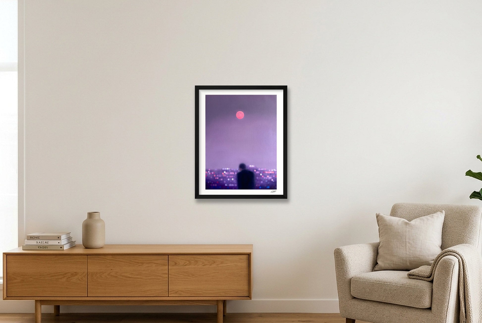 Strawberry Moon — 40×50cm, 16×20" Black Frame